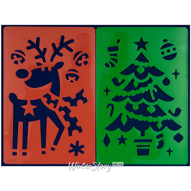 Набор новогодних трафаретов Зимнее Настроение 25*14 см, 2 шт Peha