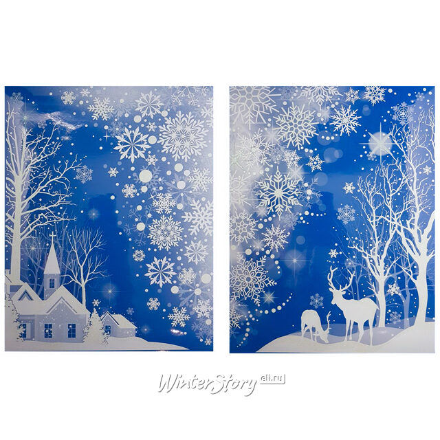 Наклейки для окон Рождество в снежном Люцерне 41*29 см, 2 шт Peha