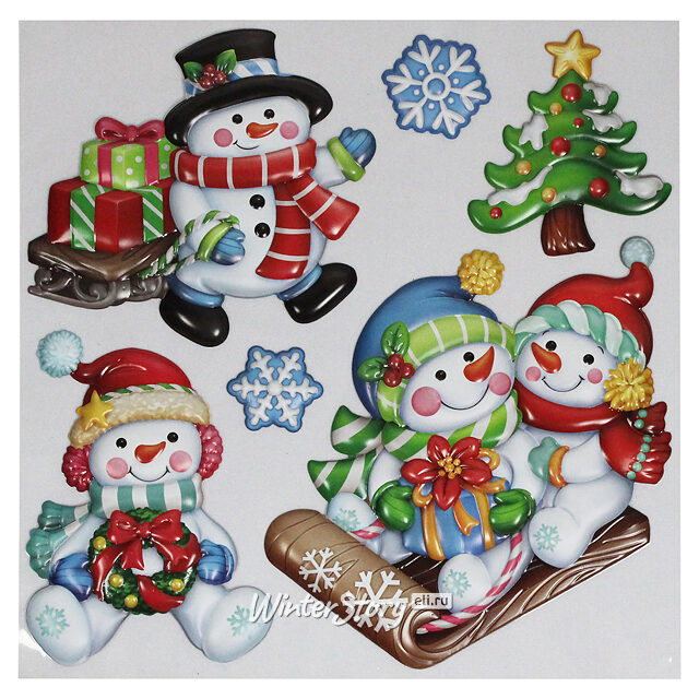 Новогодние наклейки Snowmen City 25*25 см Peha (Пеха)