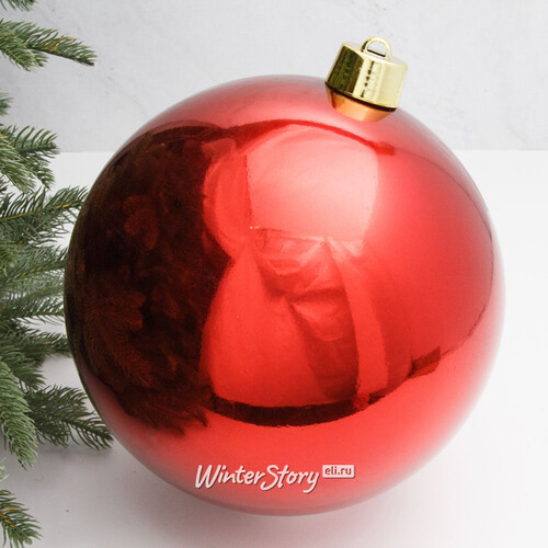Пластиковый шар 30 см красный глянцевый, Winter Decoration Winter Deco