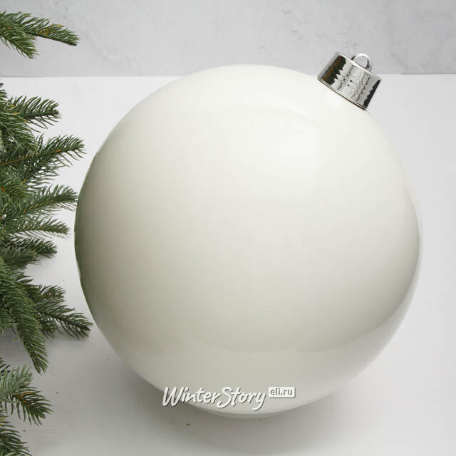 Пластиковый шар Сондер 30 см белый глянцевый Winter Deco