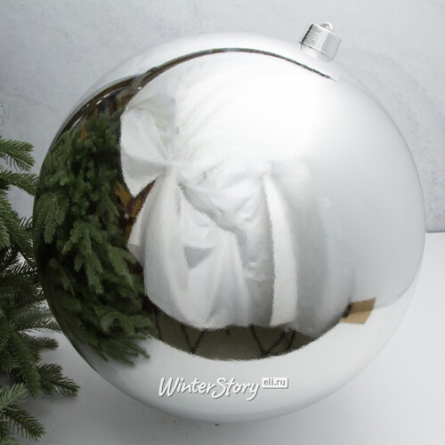 Пластиковый шар 50 см серебряный глянцевый, Winter Decoration Winter Deco