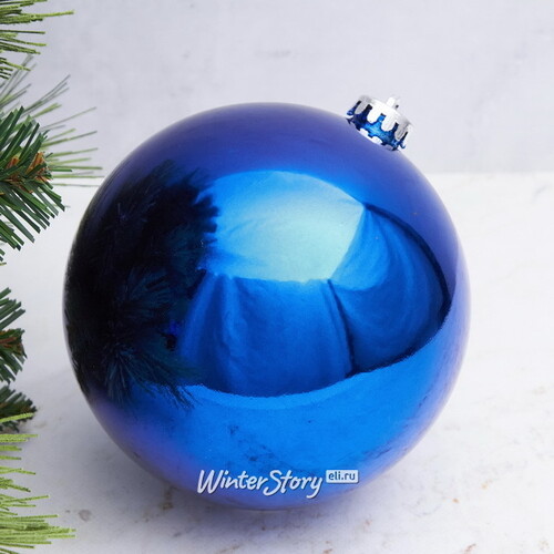 Пластиковый шар 15 см синий глянцевый, Winter Decoration Winter Deco