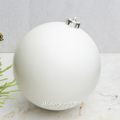 Пластиковый шар 15 см белый матовый, Winter Decoration Winter Deco