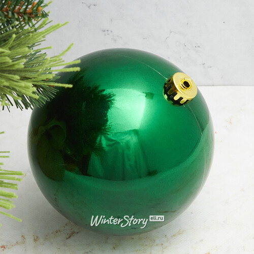 Пластиковый шар 15 см зеленый глянцевый, Winter Decoration Winter Deco