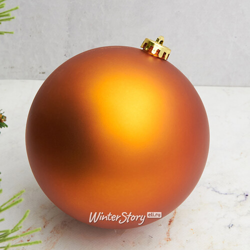 Пластиковый шар 15 см оранжевый матовый, Winter Decoration Winter Deco