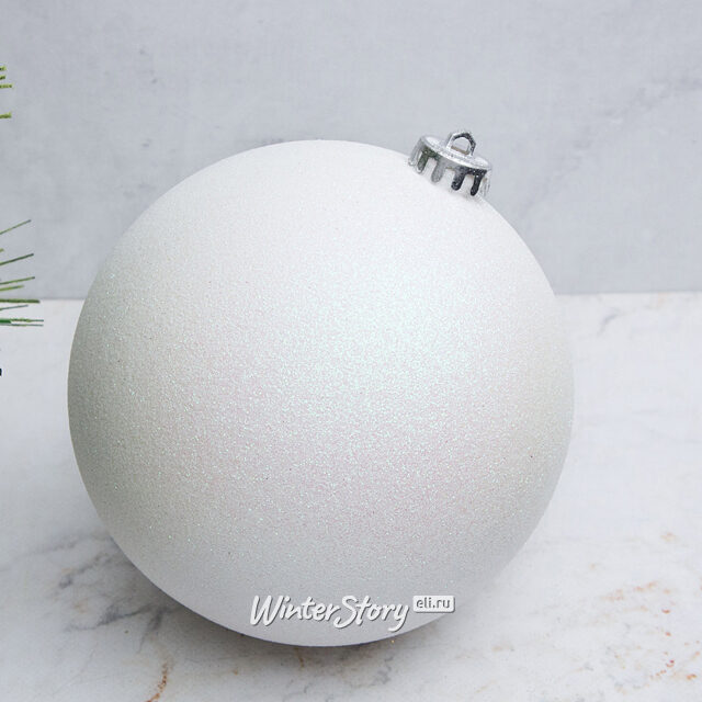 Пластиковый шар Сондер 15 см белый с блестками Winter Deco