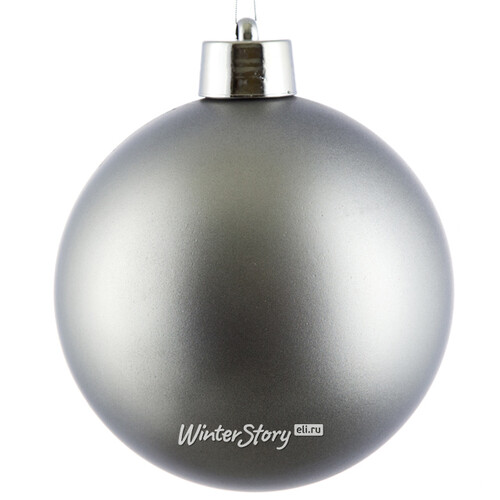 Пластиковый шар 20 см серебряный матовый, Winter Decoration Winter Deco