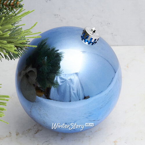 Пластиковый шар 15 см голубой глянцевый, Winter Decoration Winter Deco