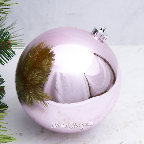 Пластиковый шар 15 см розовый глянцевый, Winter Decoration Winter Deco