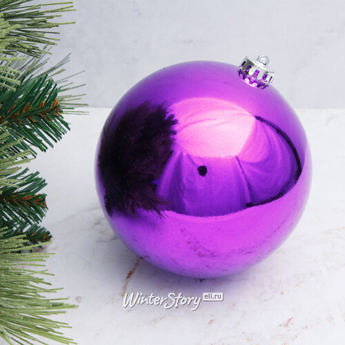 Пластиковый шар 15 см фиолетовый глянцевый, Winter Decoration Winter Deco