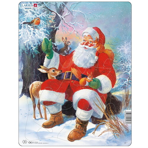 Детский новогодний пазл Санта с животными, 32 элемента LARSEN