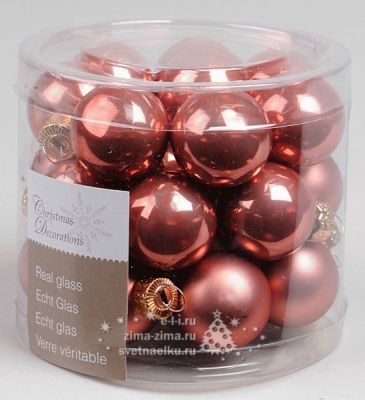 Набор стеклянных шариков, персиковый mix, 25 мм, 24 шт (KAEMINGK)