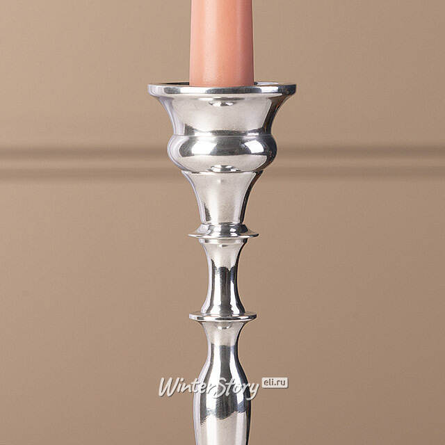 Декоративный подсвечник на 1 свечу Андерс 20 см, серебряный Swerox
