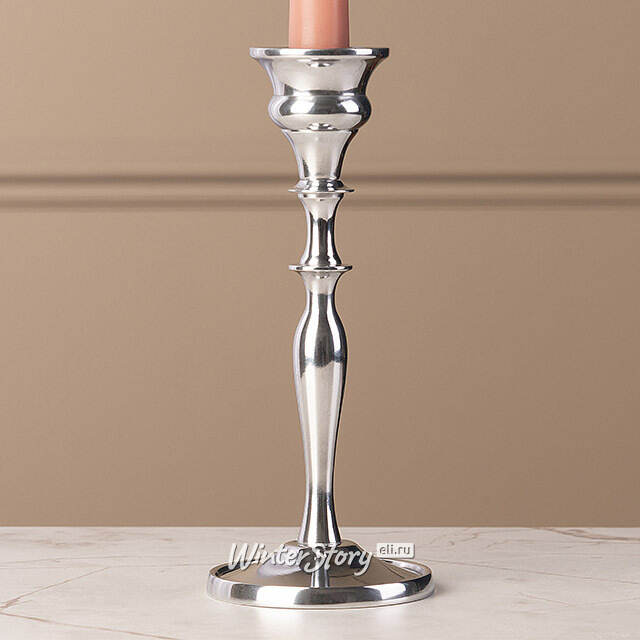 Декоративный подсвечник на 1 свечу Андерс 20 см, серебряный Swerox
