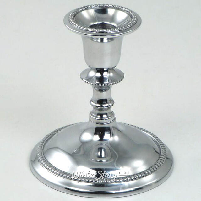Декоративный подсвечник на 1 свечу Ларс 14 см, серебряный Swerox