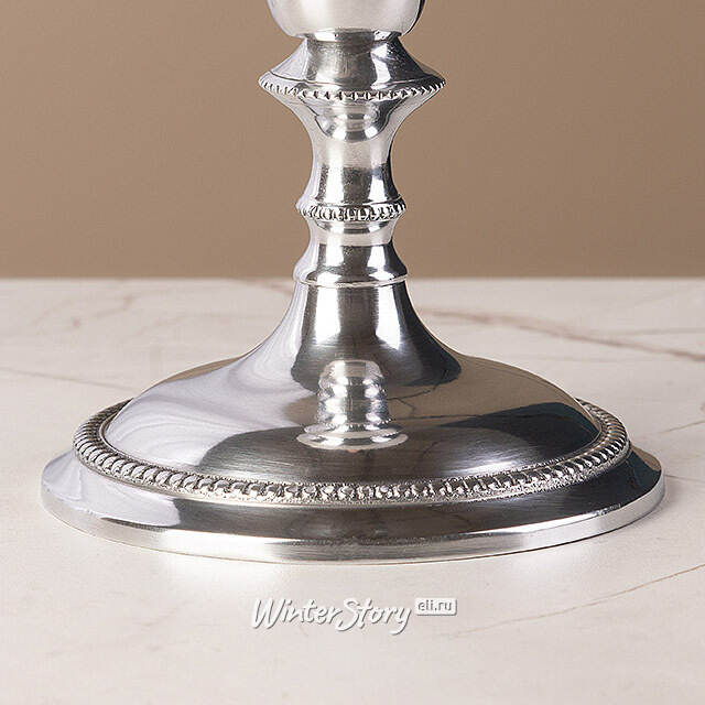 Декоративный подсвечник на 1 свечу Ларс 14 см, серебряный Swerox