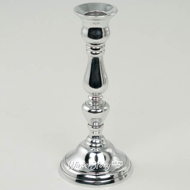 Декоративный подсвечник на 1 свечу Юхан 18 см, серебряный Swerox