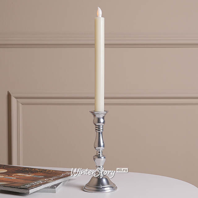 Декоративный подсвечник на 1 свечу Юхан 18 см, серебряный Swerox