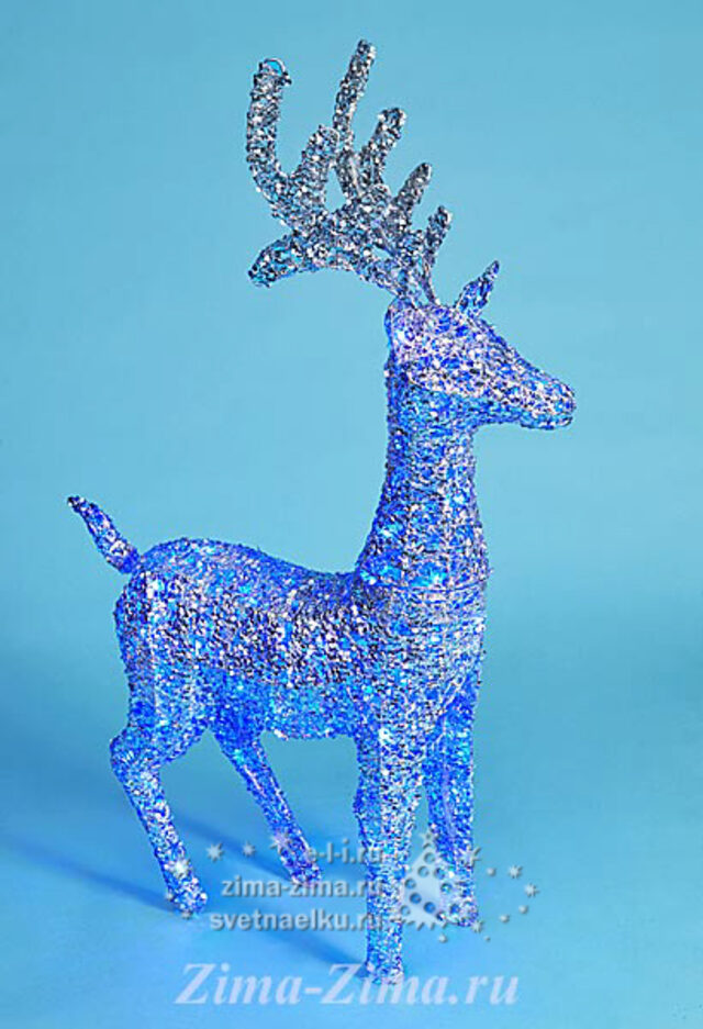 Олень серебряный, стоящий, 100см