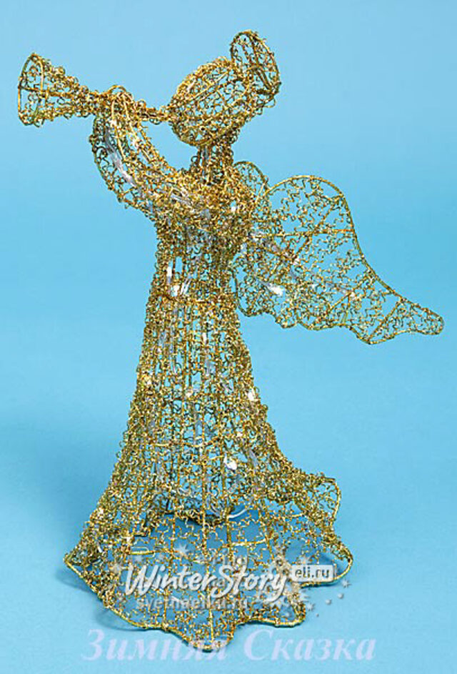 Ангел золотой, светящийся, 40 см, LED огни, батарейка Holiday Classics