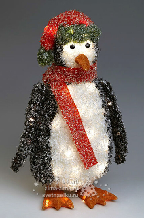 Пингвин в шарфе, светящийся, 58см