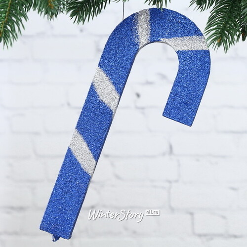 Игрушка для уличной елки Карамельная палочка 25 см синяя, пеноплекс Winter Deco