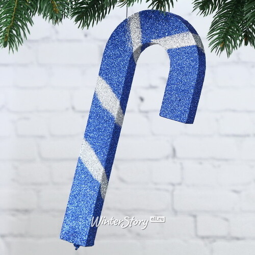 Игрушка для уличной елки Карамельная палочка 25 см синяя, пеноплекс Winter Deco