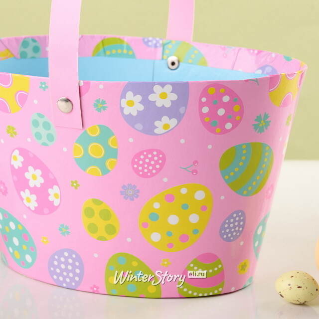 Декоративная корзина Светлая Пасха 20*12 см розовая Koopman