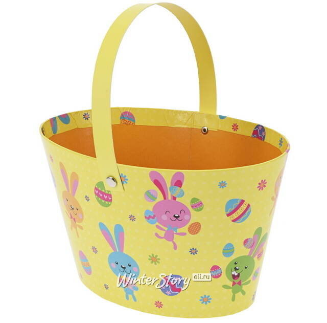 Декоративная корзина Bright Easter 20*12 см желтая Koopman