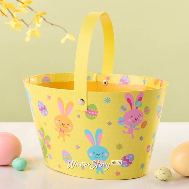 Декоративная корзина Светлая Пасха 20*12 см желтая Koopman