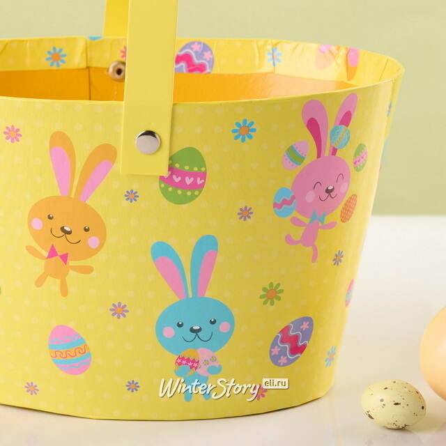 Декоративная корзина Светлая Пасха 20*12 см желтая Koopman