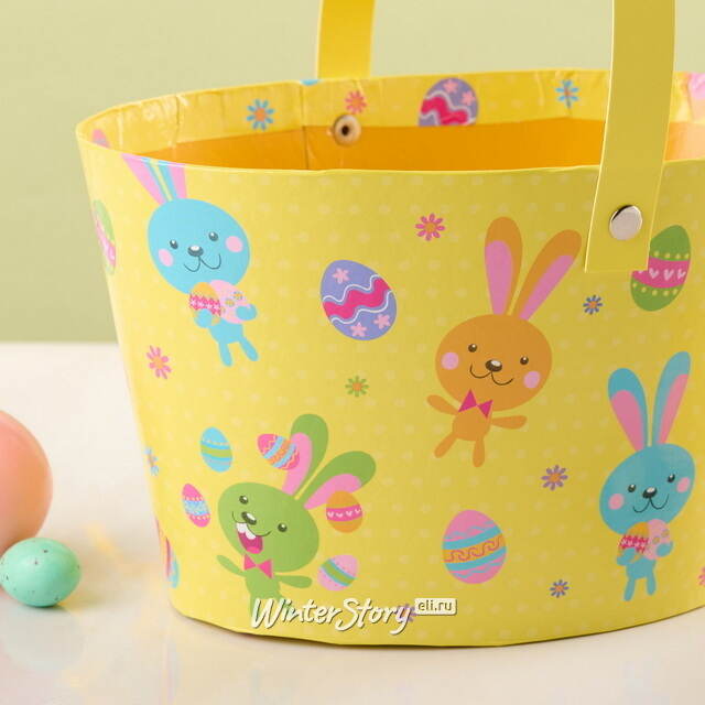 Декоративная корзина Светлая Пасха 20*12 см желтая Koopman