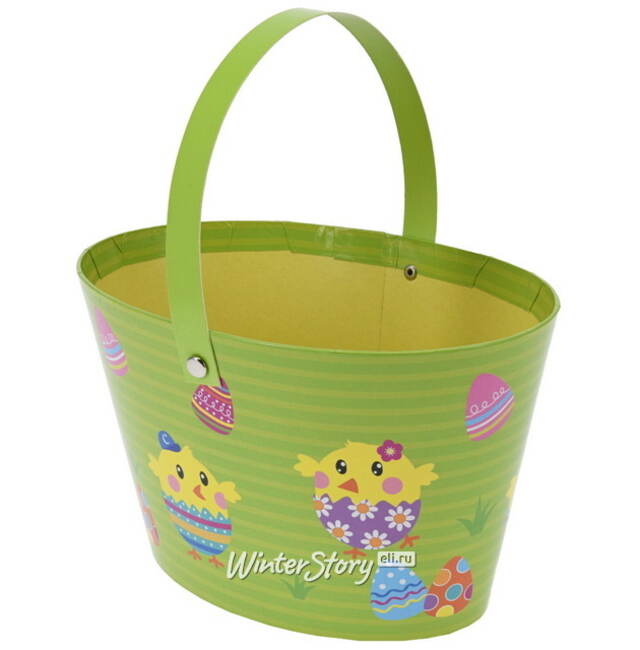 Декоративная корзина Bright Easter 20*12 см зеленая Koopman