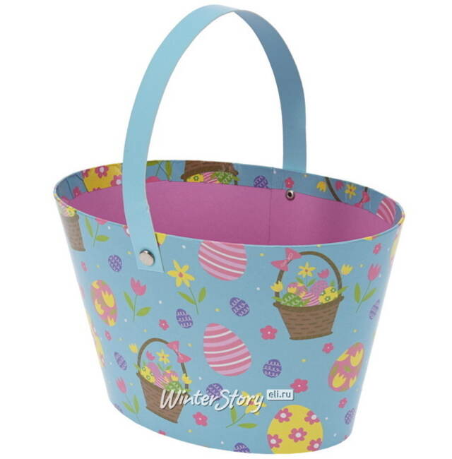 Декоративная корзина Bright Easter 20*12 см голубая Koopman