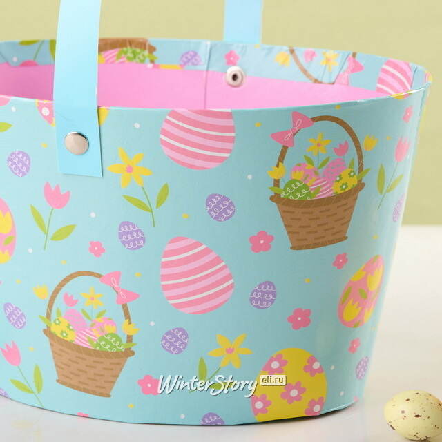 Декоративная корзина Светлая Пасха 20*12 см голубая Koopman