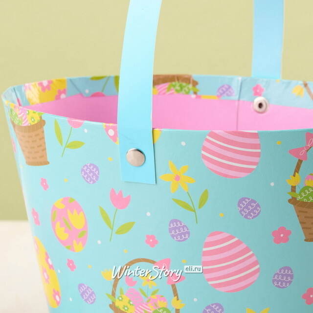 Декоративная корзина Светлая Пасха 20*12 см голубая Koopman