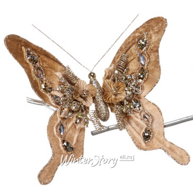 Набор елочных игрушек Бабочка Элоиса 23 см, 3 шт, на клипсе Katherine’s Collection