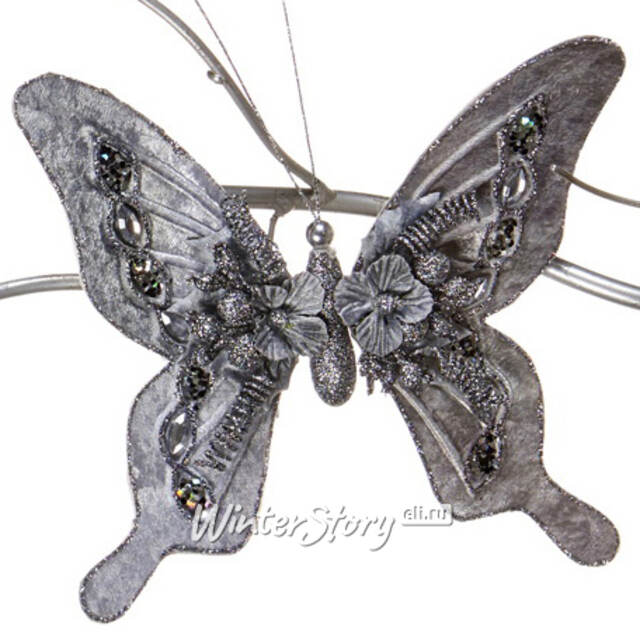 Набор елочных игрушек Бабочка Элоиса 23 см, 3 шт, на клипсе Katherine’s Collection