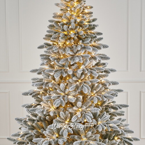 Искусственная елка с лампочками Калининградская заснеженная 3 м, 930 теплых белых ламп, ЛИТАЯ 100% Max Christmas