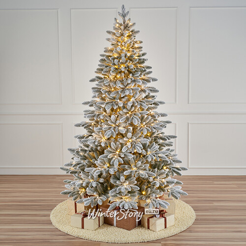 Искусственная елка с лампочками Калининградская заснеженная 3 м, 930 теплых белых ламп, ЛИТАЯ 100% Max Christmas