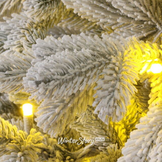 Настольная елка с лампочками Королева Леса 90 см заснеженная в мешочке, ЛИТАЯ 100% ElkaDe