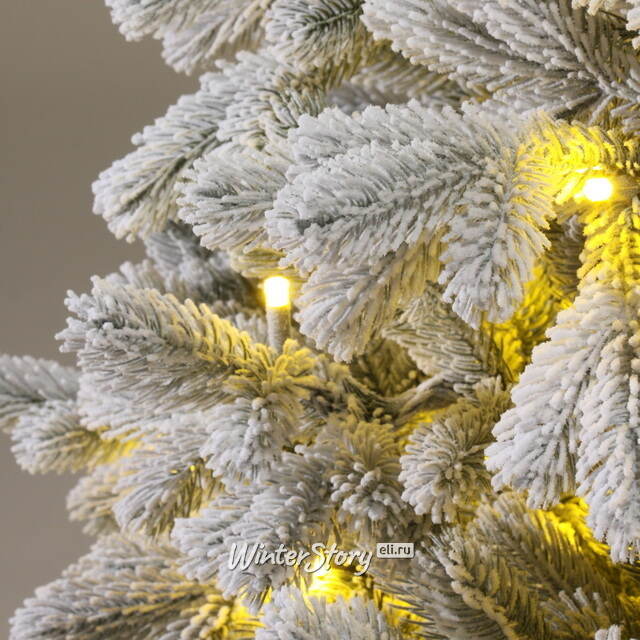 Настольная елка с лампочками Королева Леса 90 см заснеженная в мешочке, ЛИТАЯ 100% ElkaDe