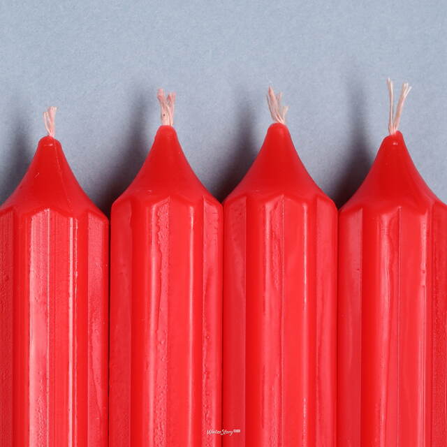 Высокие свечи 30 см Астерия красные, 4 шт Candleslight (Кэндлслайт)