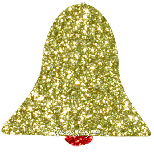 Игрушка для уличной елки Колокол с блестками 50 см золотой, пеноплекс МанузинЪ