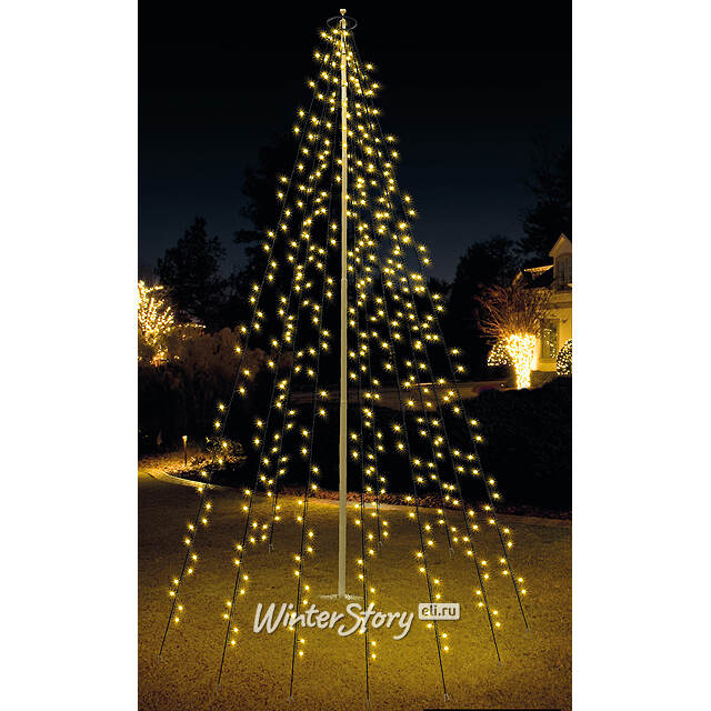 Электрогирлянда Конус 360 теплых белых LED ламп, 10*8 м, черный ПВХ, IP44 Koopman