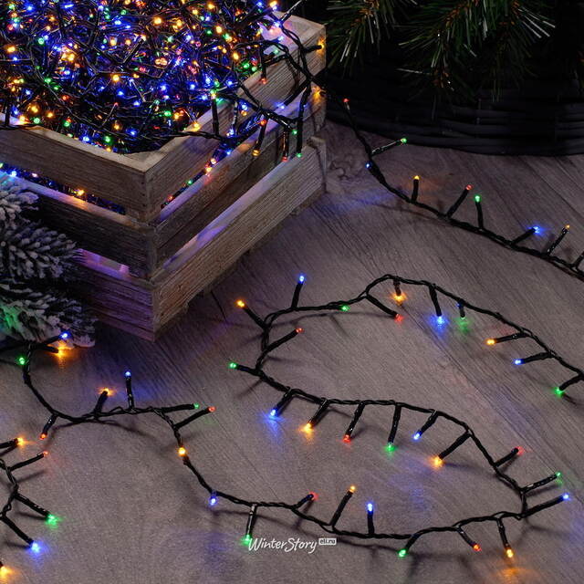 Светодиодная гирлянда Koopman Snake Comfort Basic 36 м, 1800 разноцветных LED ламп, зеленый ПВХ, контроллер, таймер, IP44 Koopman