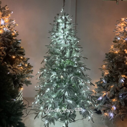 Искусственная елка с лампочками Маттерхорн заснеженная 150 см, 162 LED лампы, ЛИТАЯ + ПВХ Crystal Trees