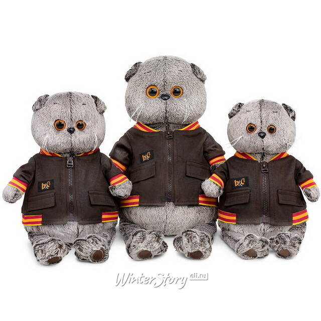 Мягкая игрушка Кот Басик в кожаной куртке 22 см Budi Basa