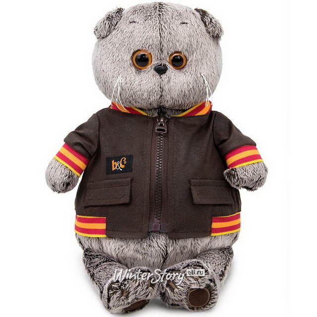Мягкая игрушка Кот Басик в кожаной куртке 22 см Budi Basa